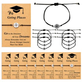 BENBIYO 16PCS 2026 Graduation Bracelet Set Adjustable Compass College High School Graduation Gifts for Classmates