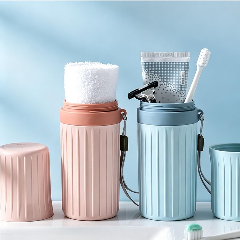2pcs Travel Toothbrush Cup, Toothbrush Holder Toothpaste Storage Box Multifunctional