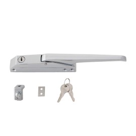 Kason 0174 Standard Edgemount Mechanical Latch with Standard Strike, Straight Handle, Cylinder Locking, 10174C00004