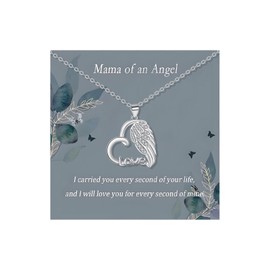 Miscarriage Gifts for Mothers Sympathy Gifts for Loss of Loved One Silver Angel Wing Heart Pendant Necklace Memorial Gifts