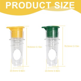 KLEHOPE Lemon Squeezer Small, 2 Pieces Lime Squeezer, Manual Citrus Juicer with Pourer, Yellow and Green, for Lemons, Mandarins, Oranges