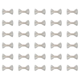 Sowaka 50 Pcs Mini Bow Ribbon Satin Soft Black Appliques Boutique Bow Ties for DIY Crafting Sewing Project Making Scrapbooking Embellishment DIY Decoration Wedding Parties Gift Décor (Cream)