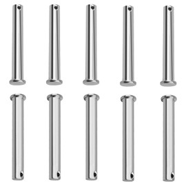 MroMax M10x70mm Flat Head Zinc-Plating Carbon Steel Round Clevis Pins Fastener Silver Tone 10pcs