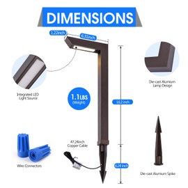 Energetic Low Voltage LED Landscape Light, Brown Aluminum Pathway Lighting, 4pcs