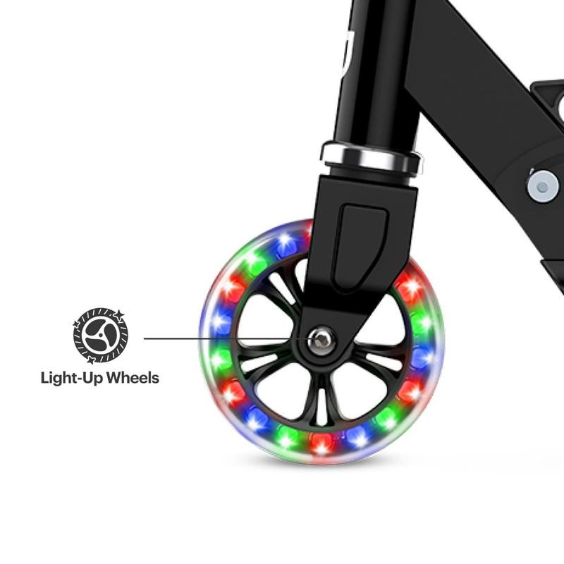 -Wheel Light-Up Kick Scooter, Light Up Deck and Wheels, Height