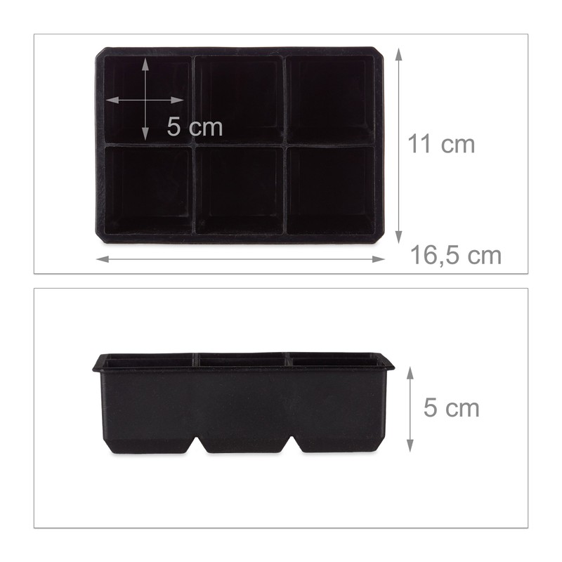 Relaxdays Eiswürfelform Silikon, wiederverwendbar, XXL Silikonform für 5 cm Eiswürfel,
