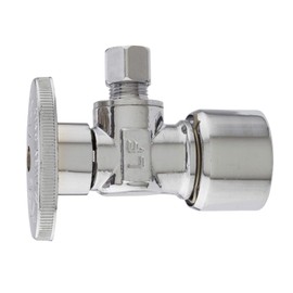 Plumb Pak K2626PCPO Quarter Turn Quick Lock Angel Valve 1/2 in. x 1/4 in, Silver