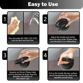 Dent Puller,Car Dent Puller Kit,Car Dent Suction Puller,Handle Lifter,Paintless Dent Puller Kit,Dent Popper,Dent Fixer and Dent Repair Kit for Car Body,Tiles Lifting,Objects Moving(Black+Orange)