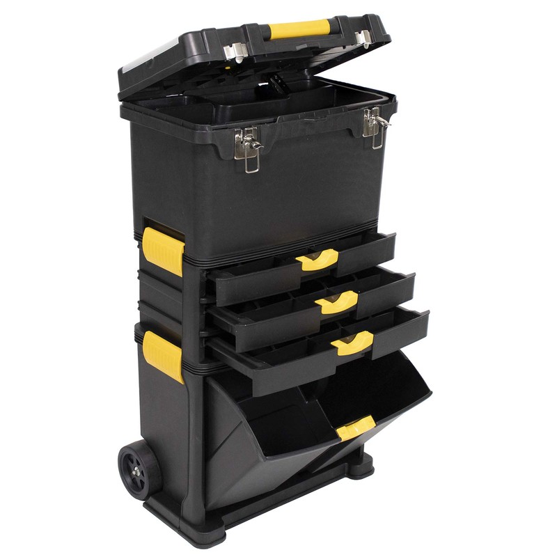 Erie Tools Portable Toolbox Organizer with Foldable Auto-Locking Handle &
