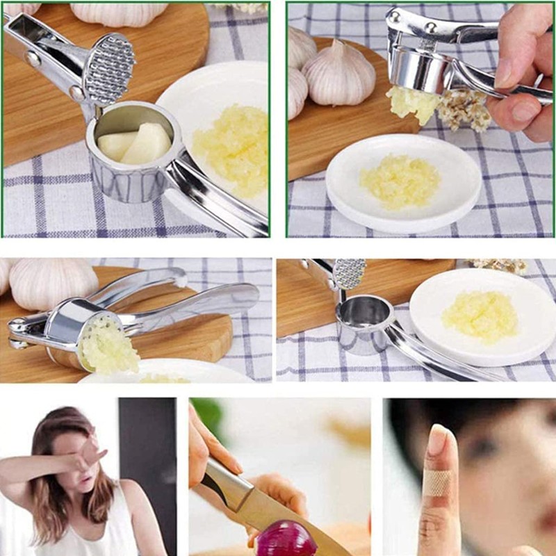 MEELYHOME Rust Proof Garlic Press Mincer Kitchen Gadgets Professional Garlic