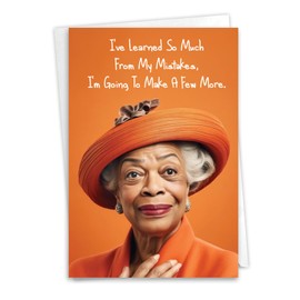 NobleWorks Funny Birthday Greeting Card with 5 x 7 Inch Envelope (1 Card) Bday Learned From Mistakes C10663BDG-ET