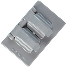 Double Receptacle Cover, Gray