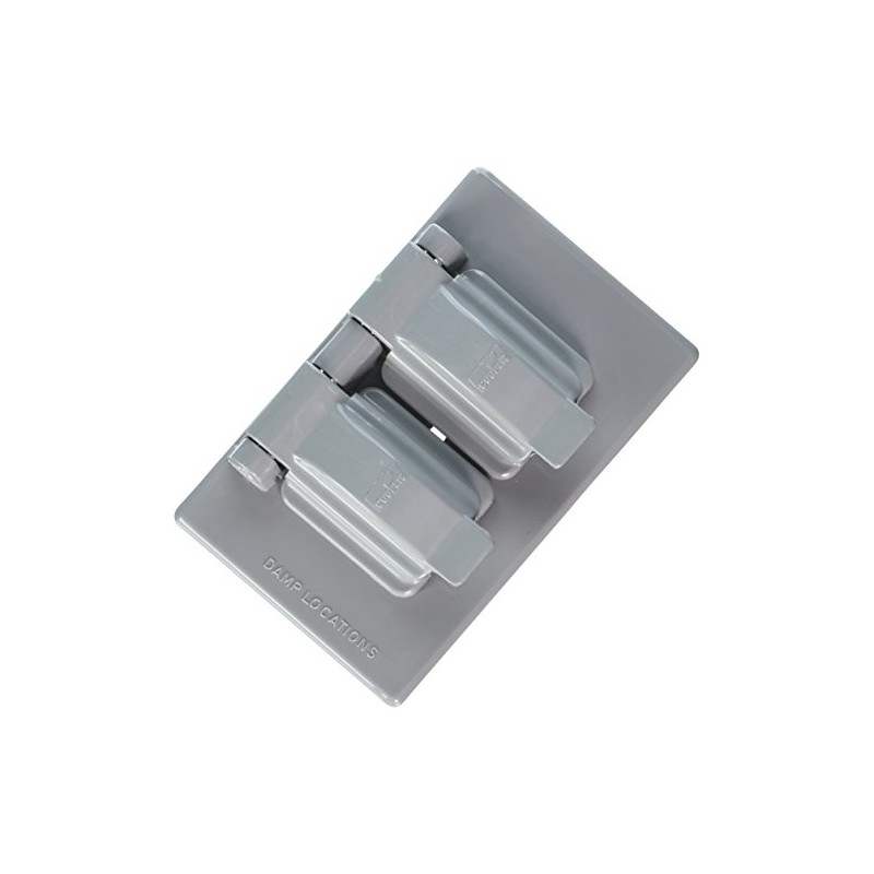 Double Receptacle Cover, Gray