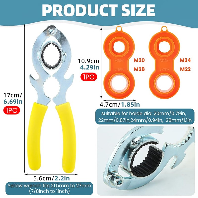 Bibabala Faucet Aerator Removal wrench,Faucet Bubbler Wrench Kit,Removal Spanner Tool(COLOR:Bright)