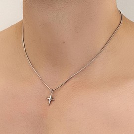 72ore To My Husband Necklace Silver Small Cross Pendant Promise Necklace for Men Birthday Jewelry Gift for Husband Gifts From Wife