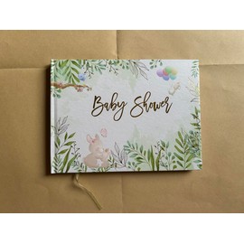 Premium Baby Shower Guest Book - 120 Plain 7 x 9 Premium Pages for Heartfelt Messages and Memories for Newborns Children Son Daughter Children Kids Photo Album Scrapbook Well Wishes Sign in Guestbook