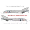 MILSPEC DECAL, MS 350-001, 1/350 SCALE, F-4 PHANTOM DATA STENCILS,