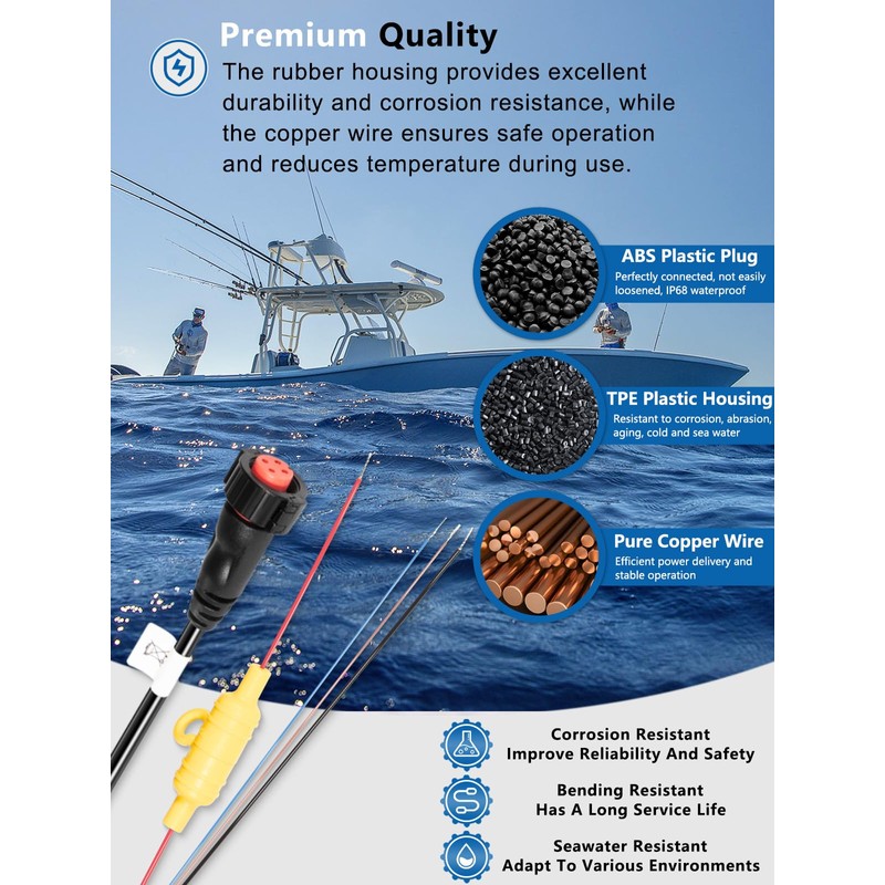 yourour 010-12938-00 Power/Data Cable Repalcement for Garmin EchoMAP Ultra 102sv,