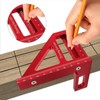 3D Multi Angle Measuring Ruler 45 90 Degree Aluminum Alloy