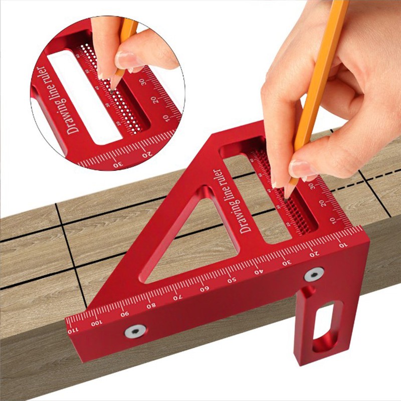 3D Multi Angle Measuring Ruler 45 90 Degree Aluminum Alloy