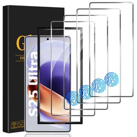 SunColorful 4 Pack Galaxy S25 Ultra Screen Protector,Full Coverage,9H Hardness Tempered Glass,Support Fingerprint Unlock,Free of Bubbles,High-Definition Clear,Easy to install frame（6.9 Inch）