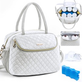 Breastmilk Cooler Travel Bag with 2pcs Wipes Dispensers and Ice Pack -Baby Bottle Cooler Bag for 6 Baby Bottles Up to 9 Ounce - Breast Pump Bag, Breastmilk Storage Bag, Bottle bag for Daycare