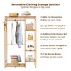 Ufine Bamboo Garment Rack 6 Tier Storage Shelves Clothes Hanging