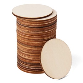 Arroyner 2" Small Wood Circles Round Wood Discs DIY Unfinished Round Blank Wooden for Crafts, School Project, Decoration 120 Pieces