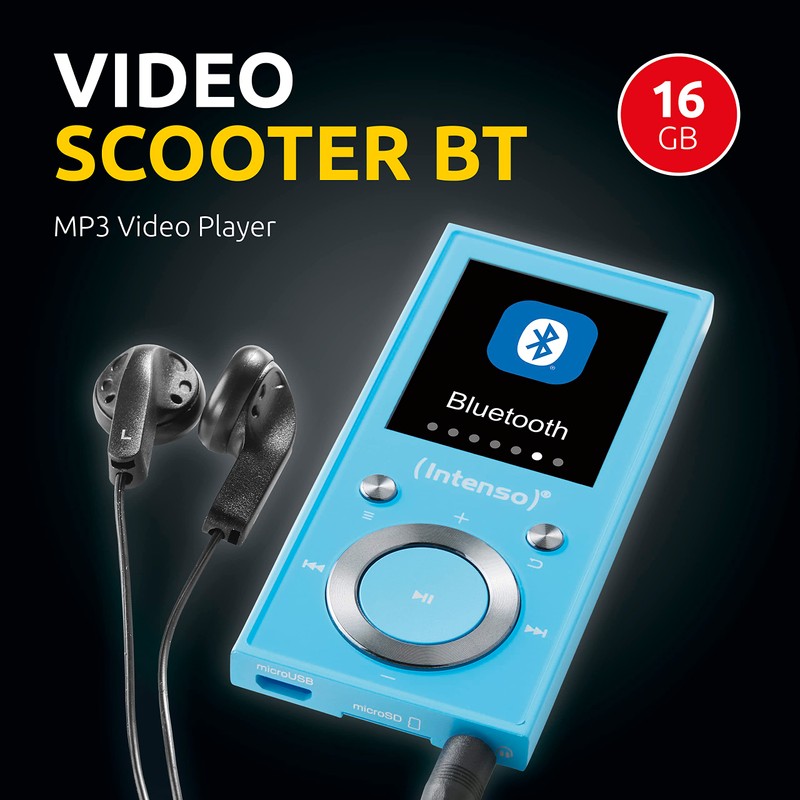 Intenso MP3 Player Video Scooter 1,8 Zoll Bluetooth blau