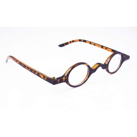 Loovit Small Round Retro Reading Glasses Mens Womens Spring Hinge Readers (One pair/Leopard, 1.0)