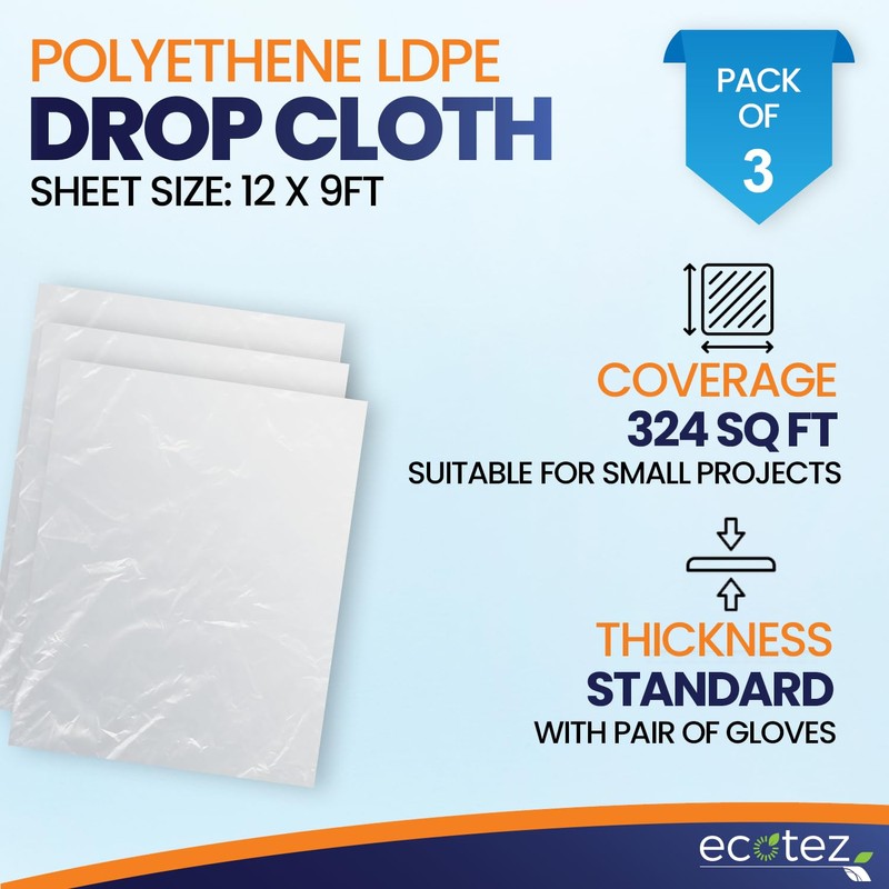 Ecotez 3 Pack 12 x 9 ft Extra Large Painter’s