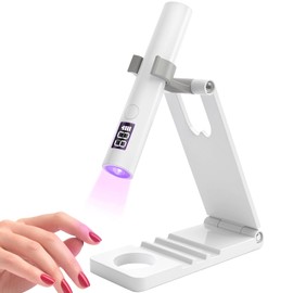 UYTON Gel Nail Light, LED & UV Nail Light, Pen Type, 2 Stage Timer & Folding Stand Included, Quick Drying, Handy, UV Light, LED Light, Portable Nail Light, Gel Nail Light, For Professionals, Beginners
