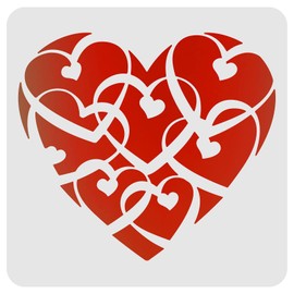 FINGERINSPIRE Large Heart Stencil 30 x 30 cm Valentine's Day Heart Painting Stencil Reusable Plastic Stencil Drawing Template for Wood Canvas Paper Party Decoration
