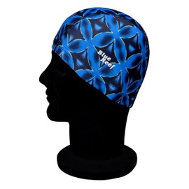 Blue Reef Elasticated Unisex Nylon Lycra Stretchy Swim Hat Bathing Cap Geometric Atlantic Print Deluxe Pull On One Size Fits All Suitable For All Ages 3+ Years (Blue Print)