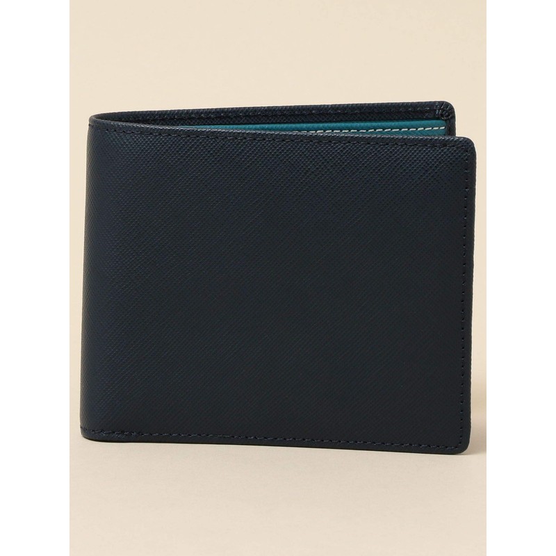 SHIPS 110030689 SAFFIANO Leather Men's Two-Tone Bifold Wallet, navy2