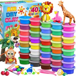Modelling Clay Kit - 40 Colours Air Dry Magic Clay, DIY Molding Clay, Craft Kit for Kids Boys Girls, Presents Gift for Boys & Girls