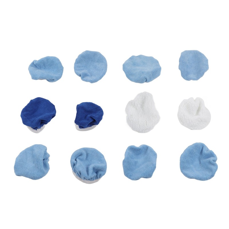 12pcs Car Polishing Pad Bonnet Set Strong Adsorbing Microfiber Synthetic