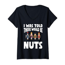Womens Funny Nutcracker Costume Nuts Lover XMAS Matching Family V-Neck T-Shirt