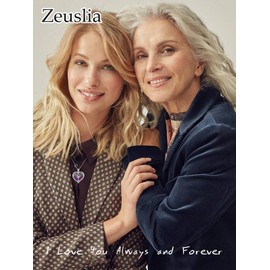 Zeuslia Tree of Life Heart Birthstone Necklaces for Women, 925 Sterling Silver Women Pendant Necklaces, Mother's Day Birthday Anniversary Jewelry Gifts for Wife Mom Grandma Daughter, Sterling Silver,