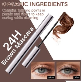 Brown Mascara for Older Women 60 Plus,Telescopic Mascara Volume and Length for older women,Tubing lash mascara for mature ladies Waterproof Lasting Smudge-proof,For Sensitive Eyes & Aging Lashes