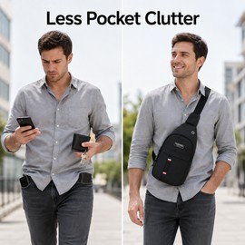 Men Shoulder Bag for Casual Daily Use - Durable Nylon Canvas with Headphone Jack for Convenient Listening