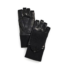 Carolina Amato Women's L749 Gloves, Black/Black, M/L