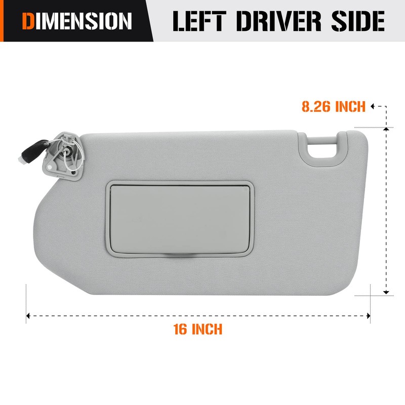 Sun Visor with Light for 2013-2018 Nissan Pathfinder, 2014-2017 Infiniti