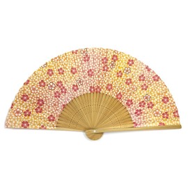 扇子 百花繚乱 【HYAKKARYORAN】 6.5寸 35間 白竹 両面印刷 扇子箱入り