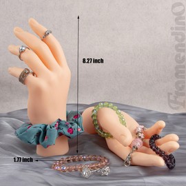 Framendino, 2 Pack Female Hand Mannequin Hand Jewelry Display Organizer Stand Flesh Color