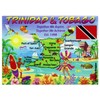 Trinidad & Tobago Graphic Map and Attractions Souvenir Fridge Magnet