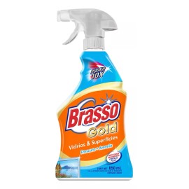 Brasso limpiador gold vidrios y superficies frescura y armonía en atomizador  650 ml