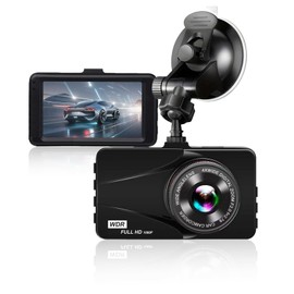 Full HD 1080P Car Dash Camera with WDR, HDR, Wide Angle Lens, Loop Recording, G Sensor, 3.0-inch IPS Display, Free 32 Memory Card