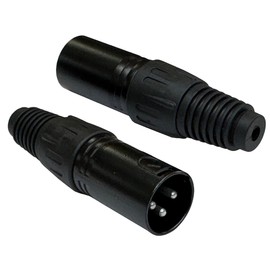 Beetronic Black 3 Pin XLR Male Connector Plug Audio Microphone 3 Pole In Line (2)
