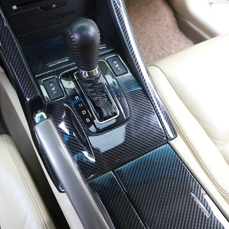 Bayyee 5Pcs Carbon Fiber Central Console Gear Shift Panel Trim